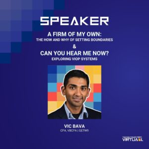 Accounting speaker giving a presentation on work-life balance stress burnout virtual speaker